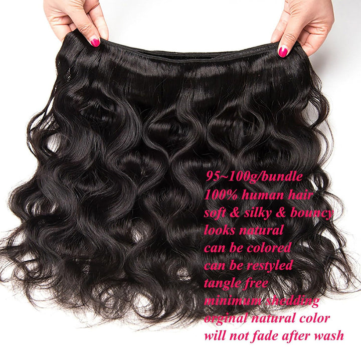 Huarisi 10A Body Wave Bundles Virgin Brazilian Hair 1 Bundle 28 inch Body Wave Human Hair Weave Exte