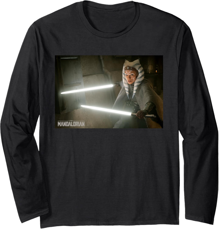 Star Wars The Mandalorian Ahsoka Tano Lightsaber Battle Langarmshirt