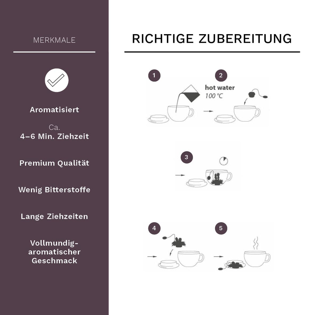 Creano Erblüh-Teelini schwarztee Geschenk-Set 'schwarzer Tee' 8 ErblühTeelini fein aromatisiert, 1 T