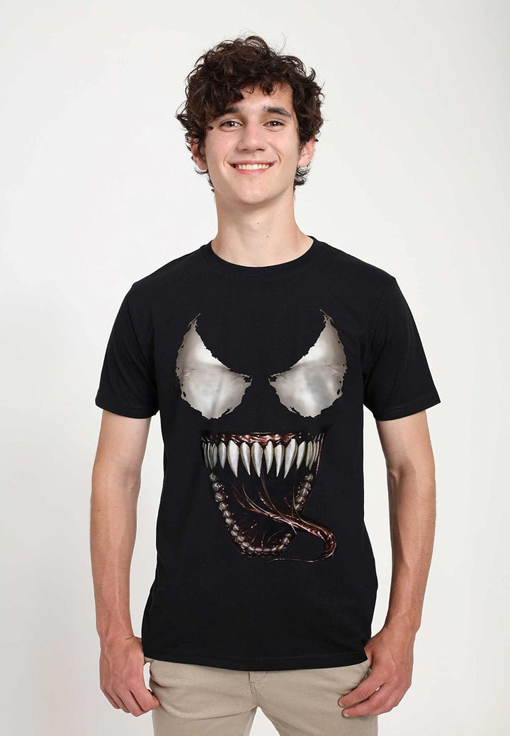 Marvel Unisex Other-Venom Mouth Open Organic Short Sleeve T-Shirt S Schwarz, S Schwarz
