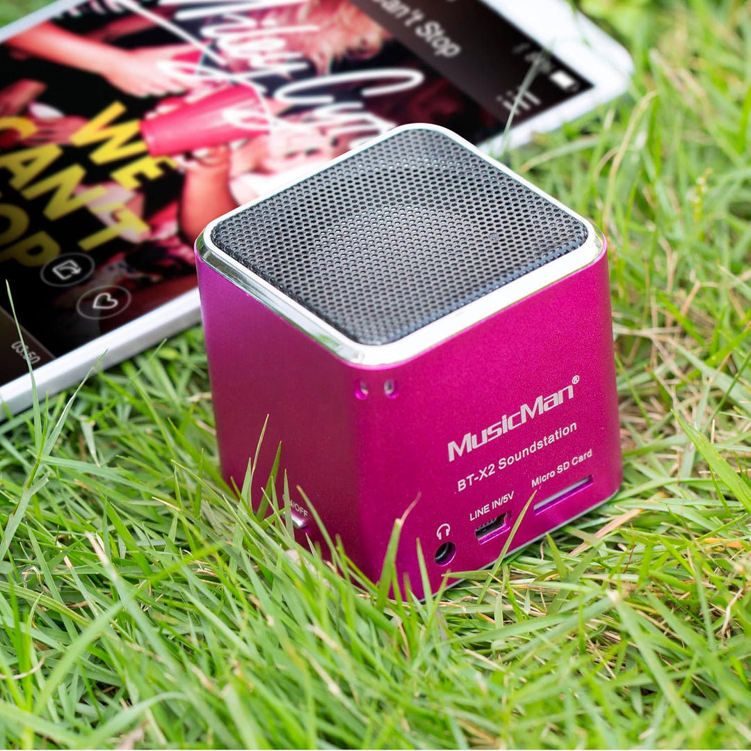 MusicMan mini Wireless Soundstation BT-X2 (MP3 Player, Bluetooth) pink Musicman BT-X2 Single Pink, M