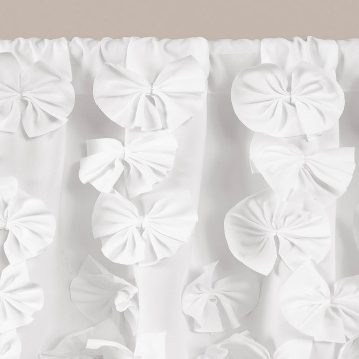 Lush Decor Riley Fenstervorhang, 1 Stück, Polyester, Weiss/opulenter Garten, Valance Weiss/Opulenter