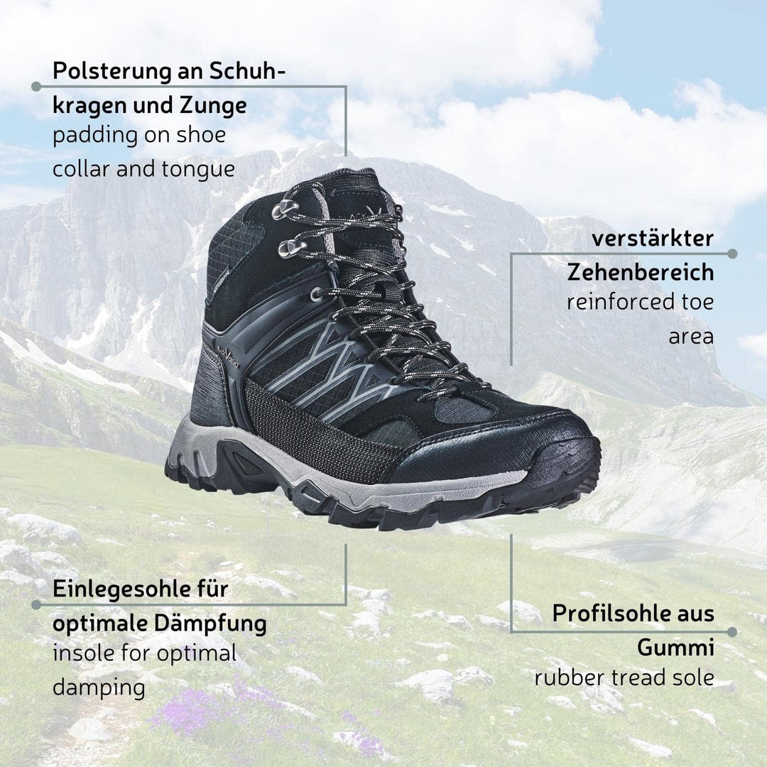 Black Crevice Trekkingschuhe Herren I High Cut Trekking Schuhe I Wasserfeste Wanderschuhe I Hochwert
