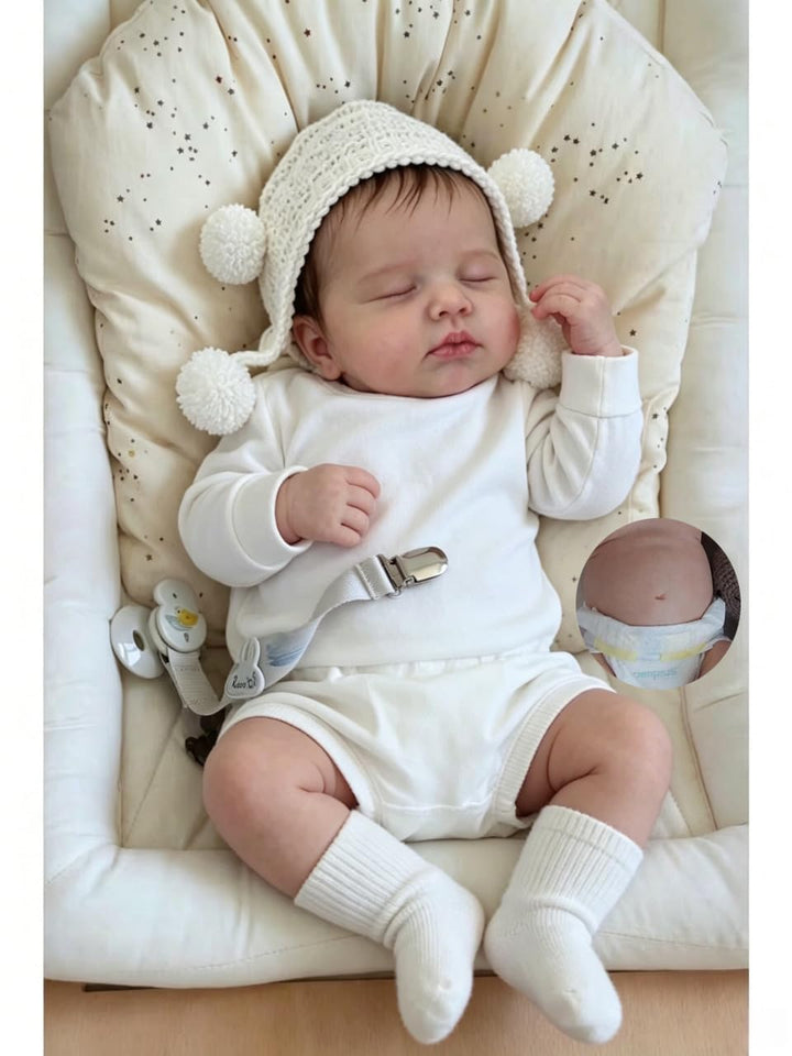 Zero pam Süss Reborn Puppen Lebensecht 50 cm Reborn Baby Vollsilikon Lebensecht Mädchen Augen Zu, Pu