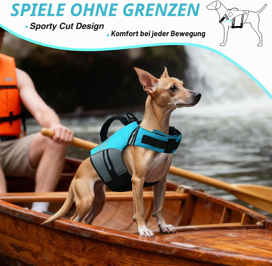 VIVAGLORY Sports Style Hundeschwimmweste, Rettungswesten Für Hunde Bootfahren, Auftrieb &amp; Schwimmhil