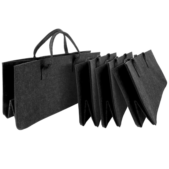STARVAST 6 Stück Filztasche Shopper Holzkorb für Kaminholz mit Griff, robuste Einkaufstasche aus Fil