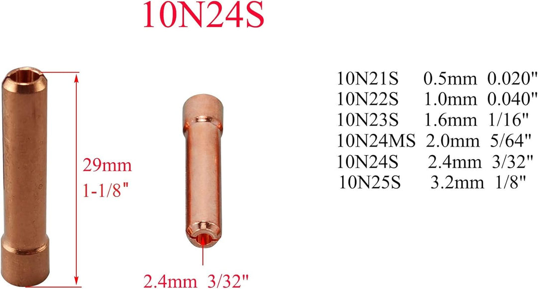 RIVERWELD WIG-Kurzes Gasspiegel - Kollektorgehäuse 17GL332 10N24S 2,4 mm Kit für SR WP 17 18 26 TIG-