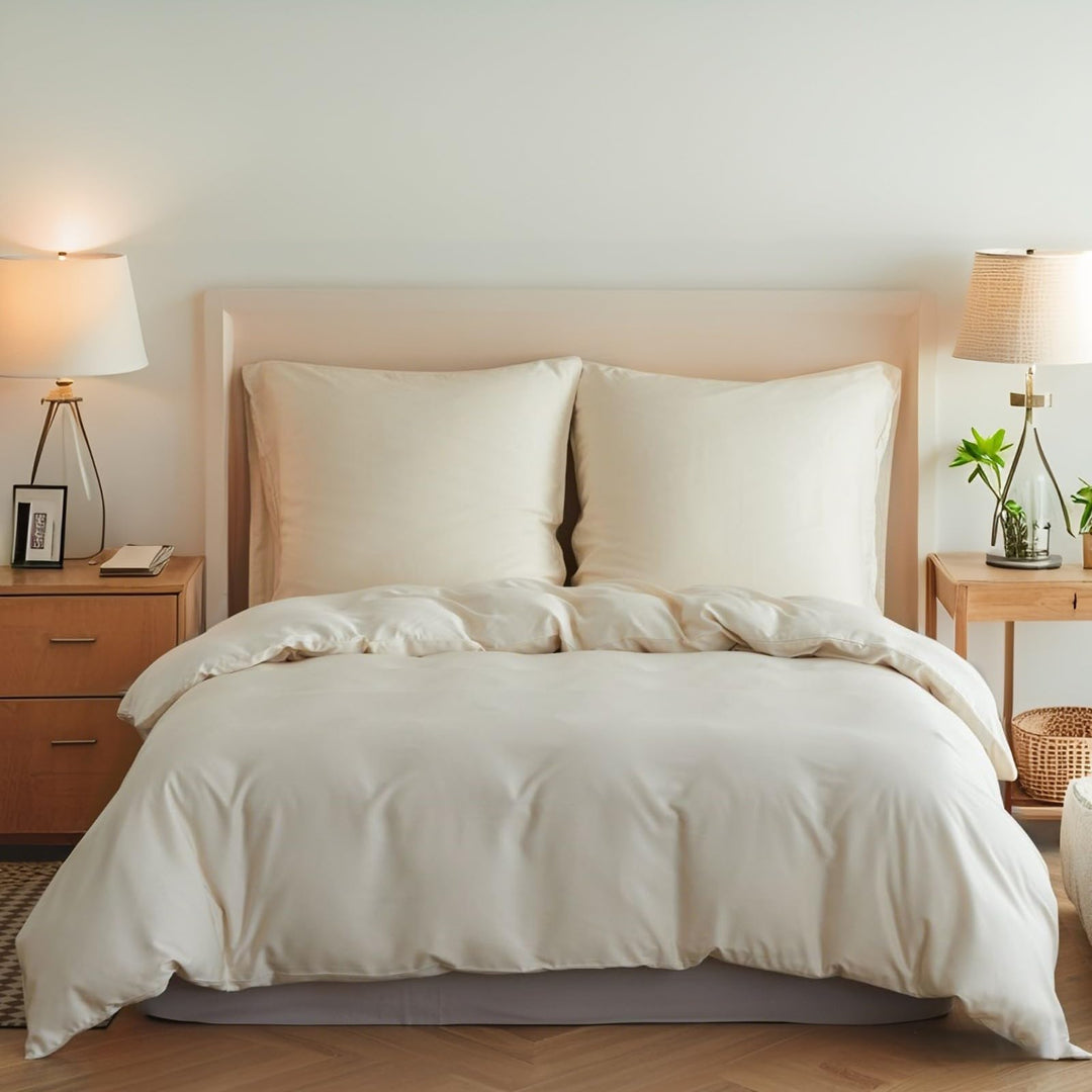 Simple&amp;Opulence Bambus Bettbezug Set, Seidiger und weicher Bettbezug Kühle Bettwäsche Perfekt für Ha