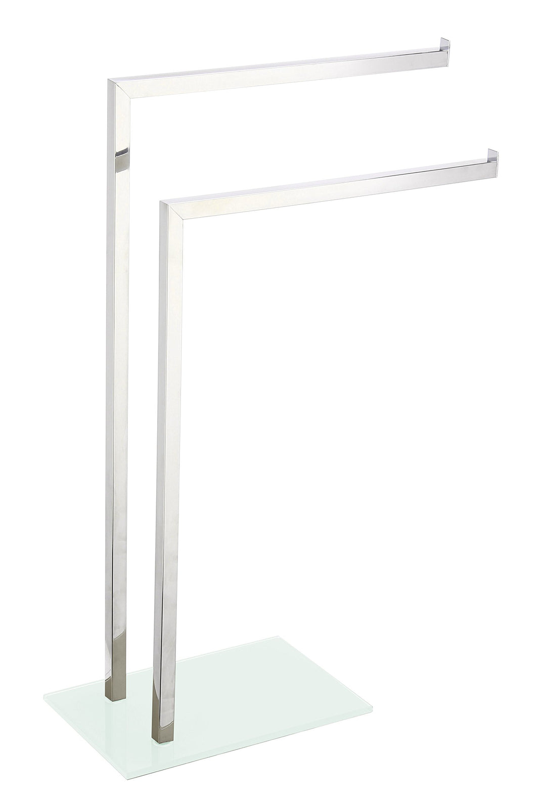 King Home P1407429/B Handtuchhalter mit 2 Armen aus Glas, weiss, 45 x 20 x 69 H