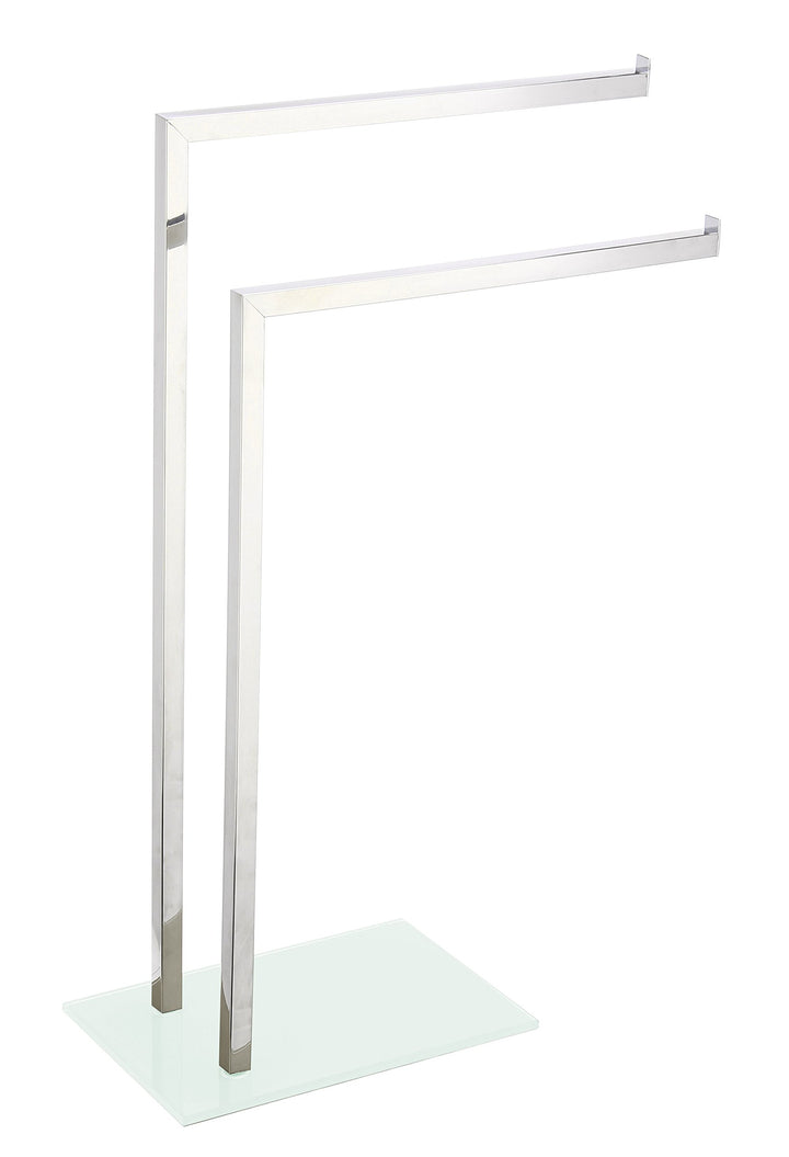 King Home P1407429/B Handtuchhalter mit 2 Armen aus Glas, weiss, 45 x 20 x 69 H