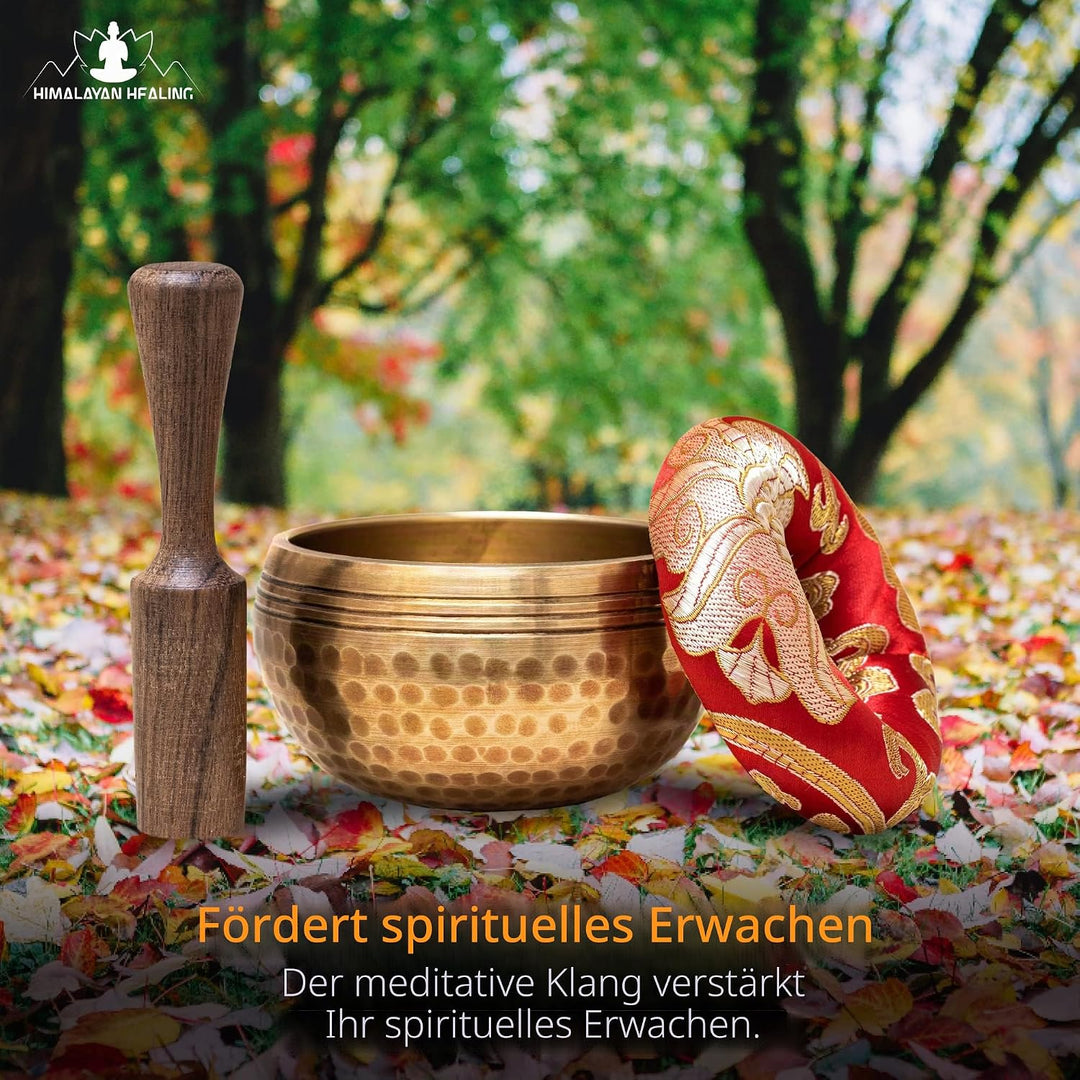 Tibetische Klangschalen-Set 7,6 cm ~ Meditationsklangschale handgehämmert in Nepal für Yoga, Meditat