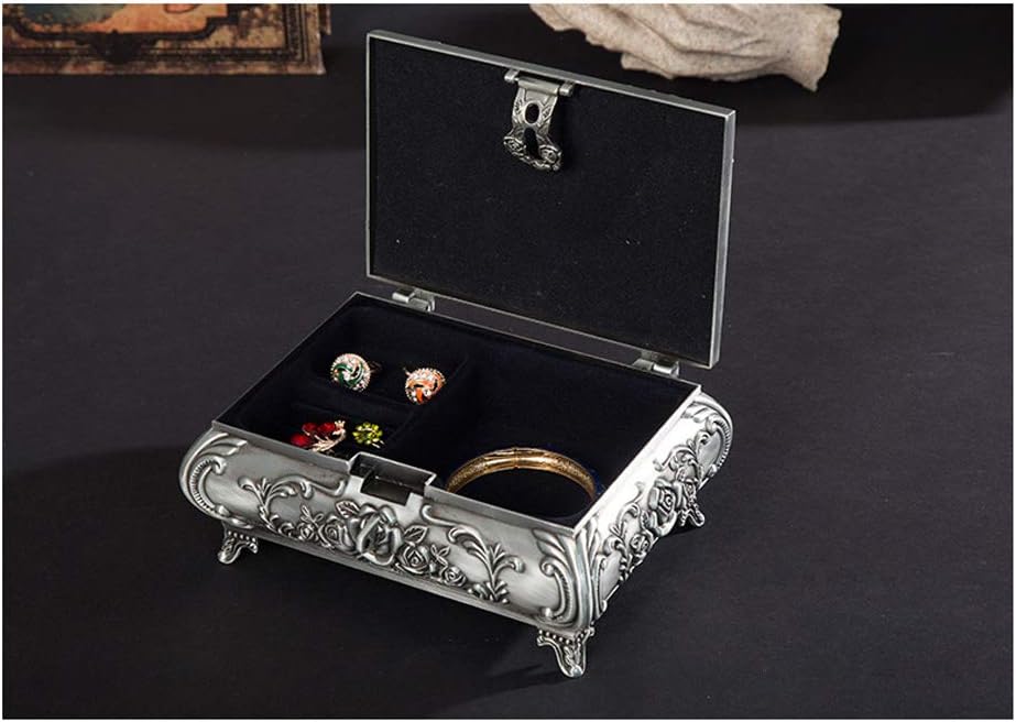 VOANZO Vintage Schmuckschatulle Kleine Vitrine für Ring Halsketten Ohrringe Schmuckstück Aufbewahrun