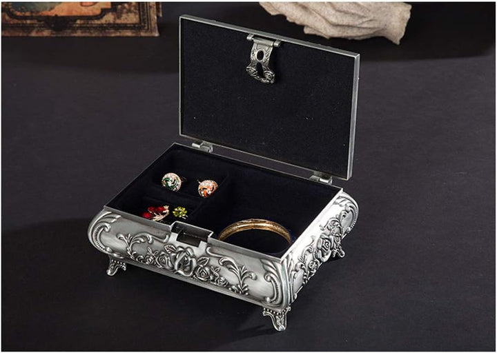 VOANZO Vintage Schmuckschatulle Kleine Vitrine für Ring Halsketten Ohrringe Schmuckstück Aufbewahrun