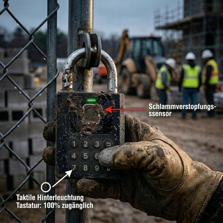 Fingerabdruck Vorhängeschloss Outdoor eLinkSmart Zahlenschloss mit 9-Tasten-Code, Bluetooth App-Steu