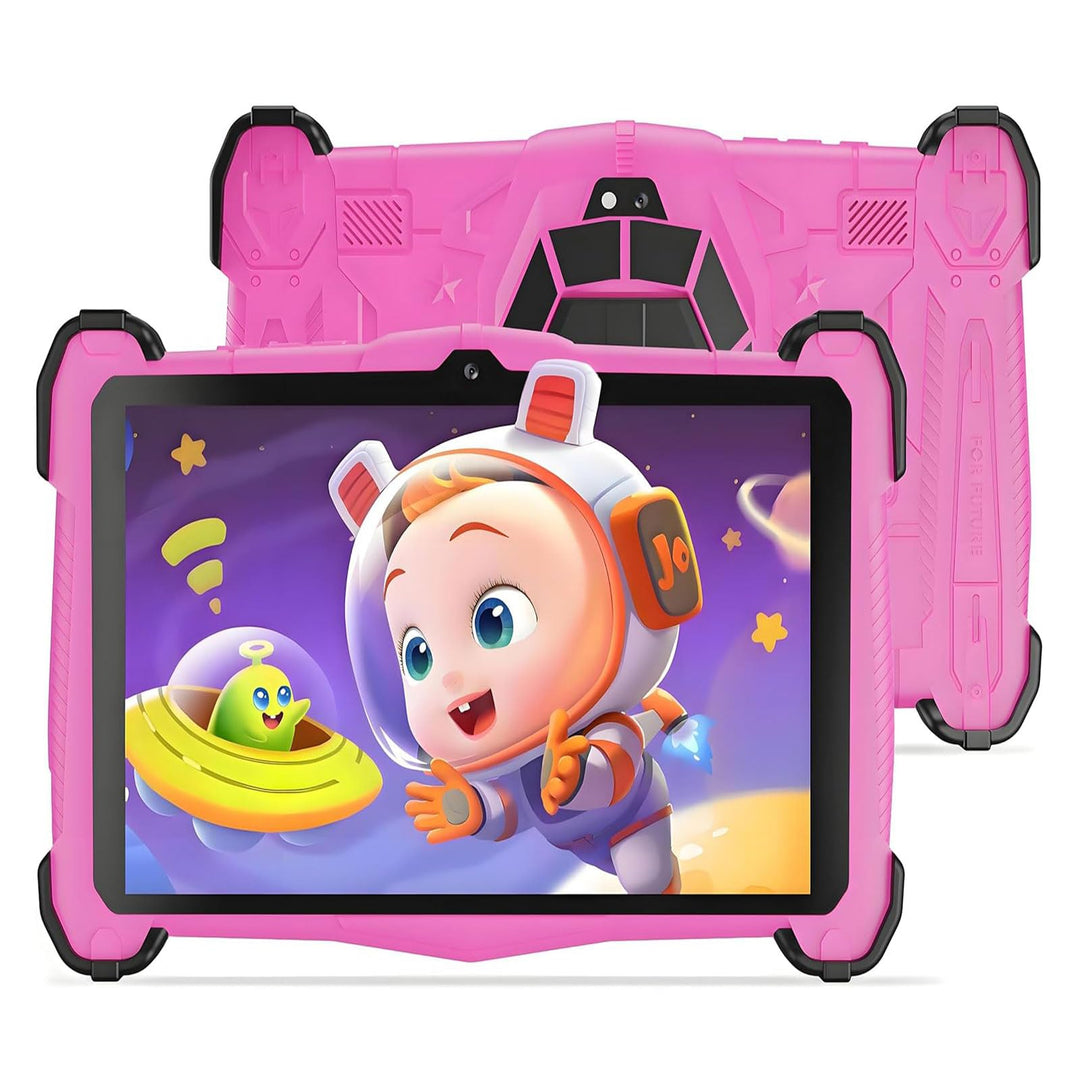 Kinder Tablet 7 Zoll Android 15, Tablet Kinder Sturzschutzgehäuse mit 10GB RAM + 64GB ROM (TF 1TB),
