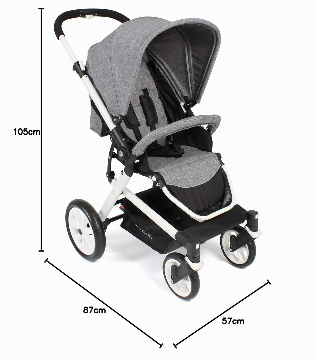 CHIC 4 BABY 157 32 Sportwagen Boomer, Buggy, Kinder-Sportwagen, Melange grau grau 1 Stück（1 er Pack）