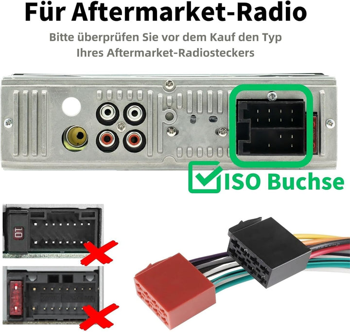 RED WOLF ISO Radio Stecker 16 Pin Auto Radio Kabelbaum ISO Adapter für VW Tiguan Passat Golf BMW 1er