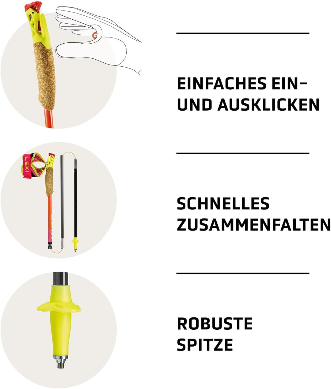 LEKI Ultratrail FX.One SL Trail Running Stöcke für Damen &amp; Herren | Faltbare Carbon | Ultraleicht |