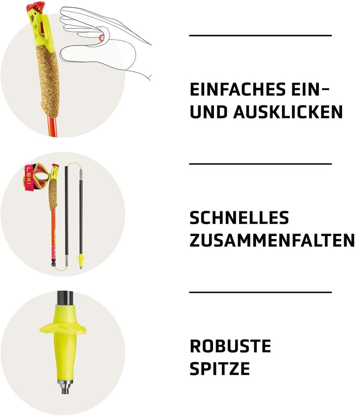 LEKI Ultratrail FX.One SL Trail Running Stöcke für Damen &amp; Herren | Faltbare Carbon | Ultraleicht |