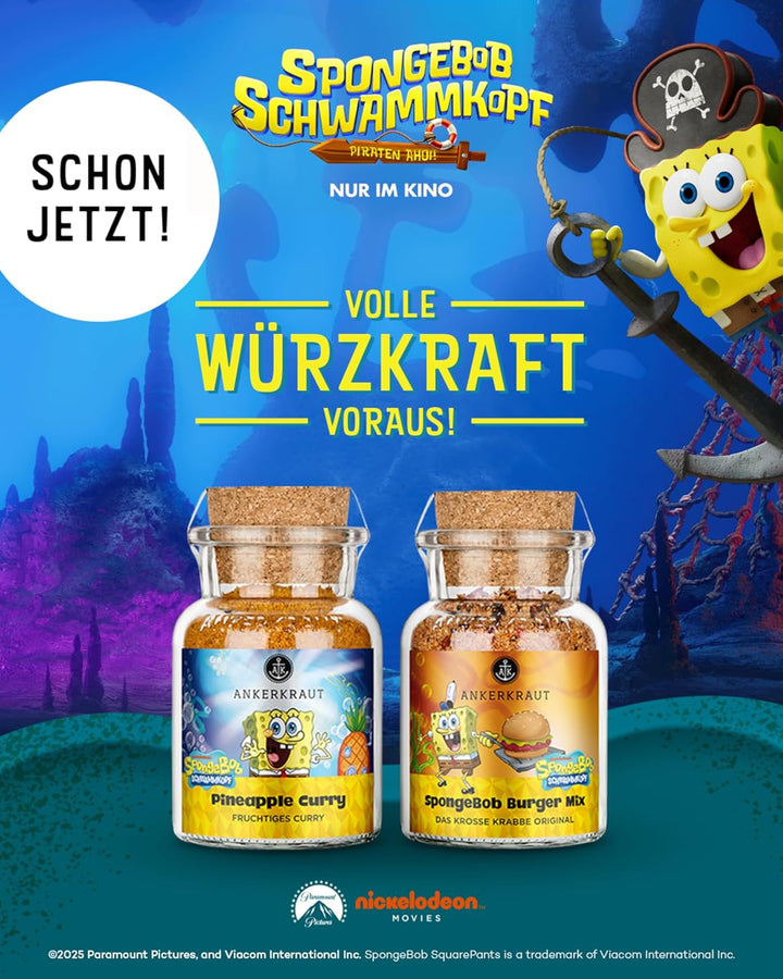 Ankerkraut x Spongebob Geschenk-Box, mit Pineapple Curry und Burger Mix, Spongebob-Edition, Nickelod