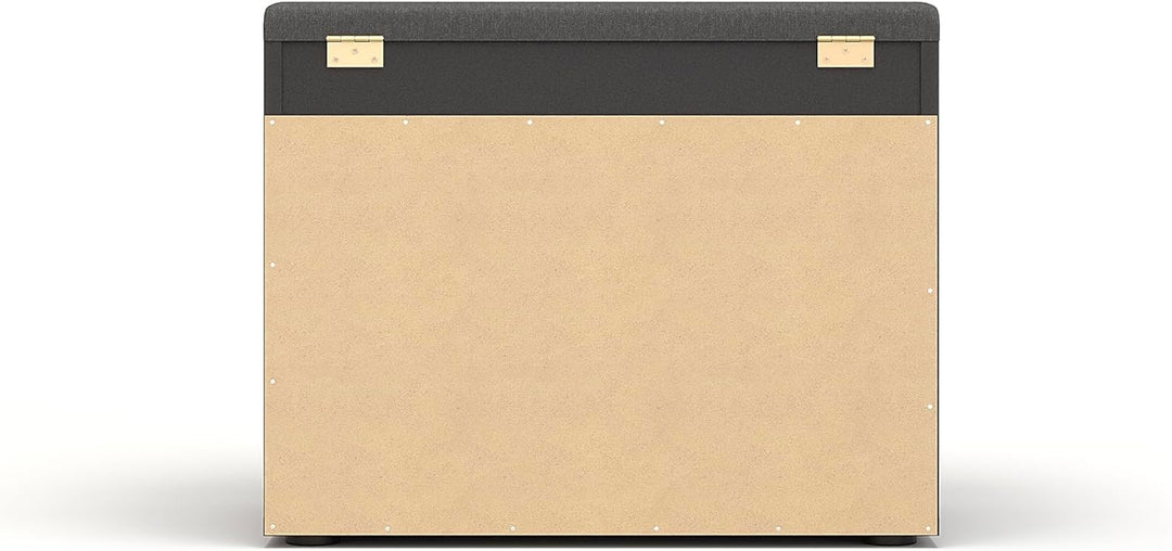 KOMTO Schuhbank mit Sitzfläche - Schuhregal Bank mit Stauraum Schwarz 60 x 48 x 32 cm Kleiner Schuhs