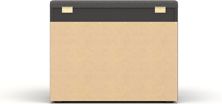 KOMTO Schuhbank mit Sitzfläche - Schuhregal Bank mit Stauraum Schwarz 60 x 48 x 32 cm Kleiner Schuhs