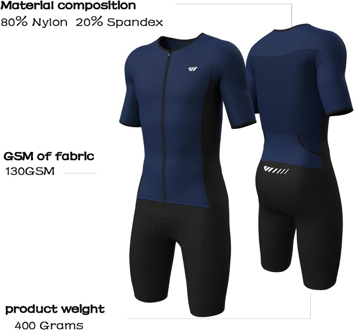 Lo.gas Herren Pro Trisuit Kurzarm Triathlonanzug für Ironman-Rennen und Triathlon-Wettkämpfe - Hochw