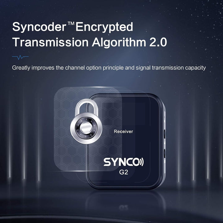 SYNCO G2 (A2) Pro 2.4GHZ Drahtloses Lavalier Mikrofon mit Ladekoffer 1 Empfänger 1 Sender Echtes Far