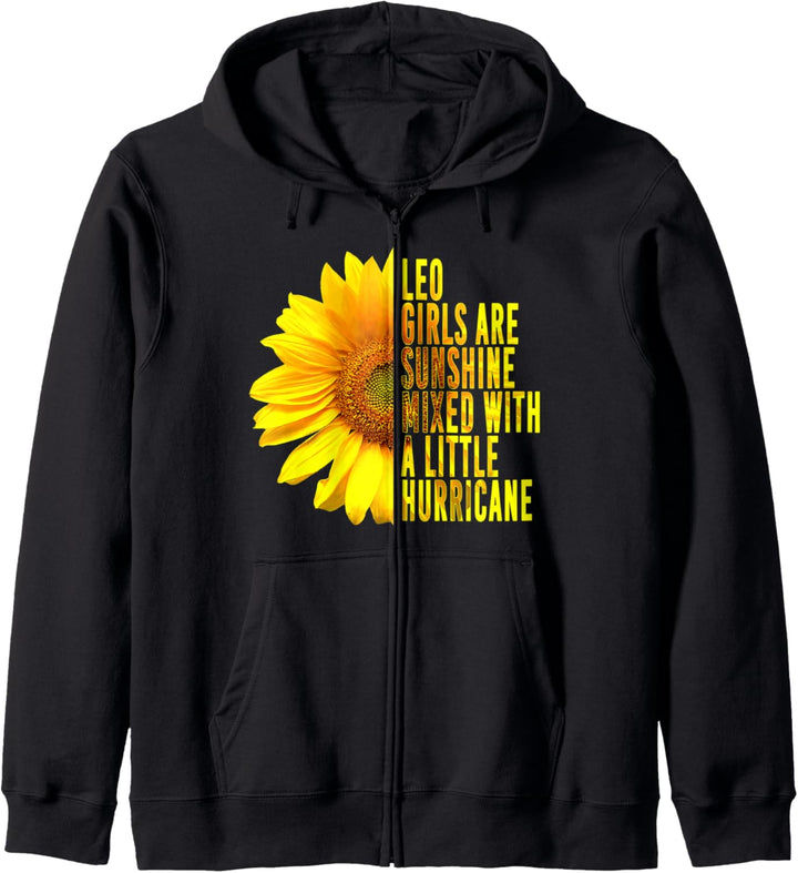 Leo Girl June & July Women Birthday Zodiac Sign Sunflower Kapuzenjacke