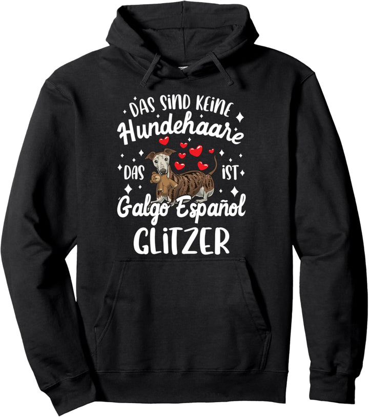 Galgo Español Hund mit Plüschtier und vielen Herzen Pullover Hoodie