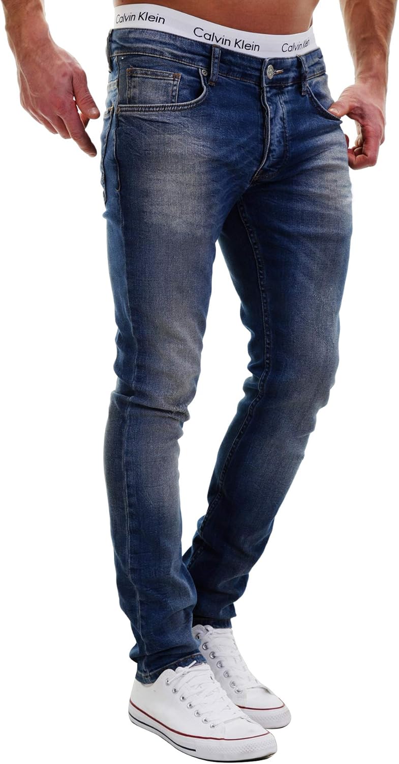 MERISH Jeans Herren Slim Fit Stretch Jeanshose Designer Hose Denim 9148-2100 29W / 32L 501-3 Denim,