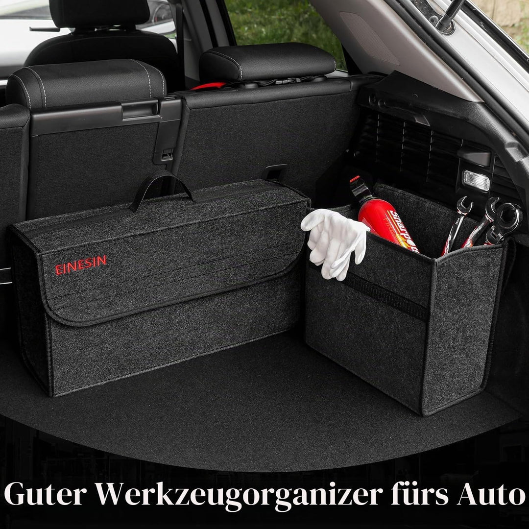 2 Stück Auto Organizer Toolbag, Kofferraum Organizer aus Filz mit Klett Fixierung, Auto Zubehör für