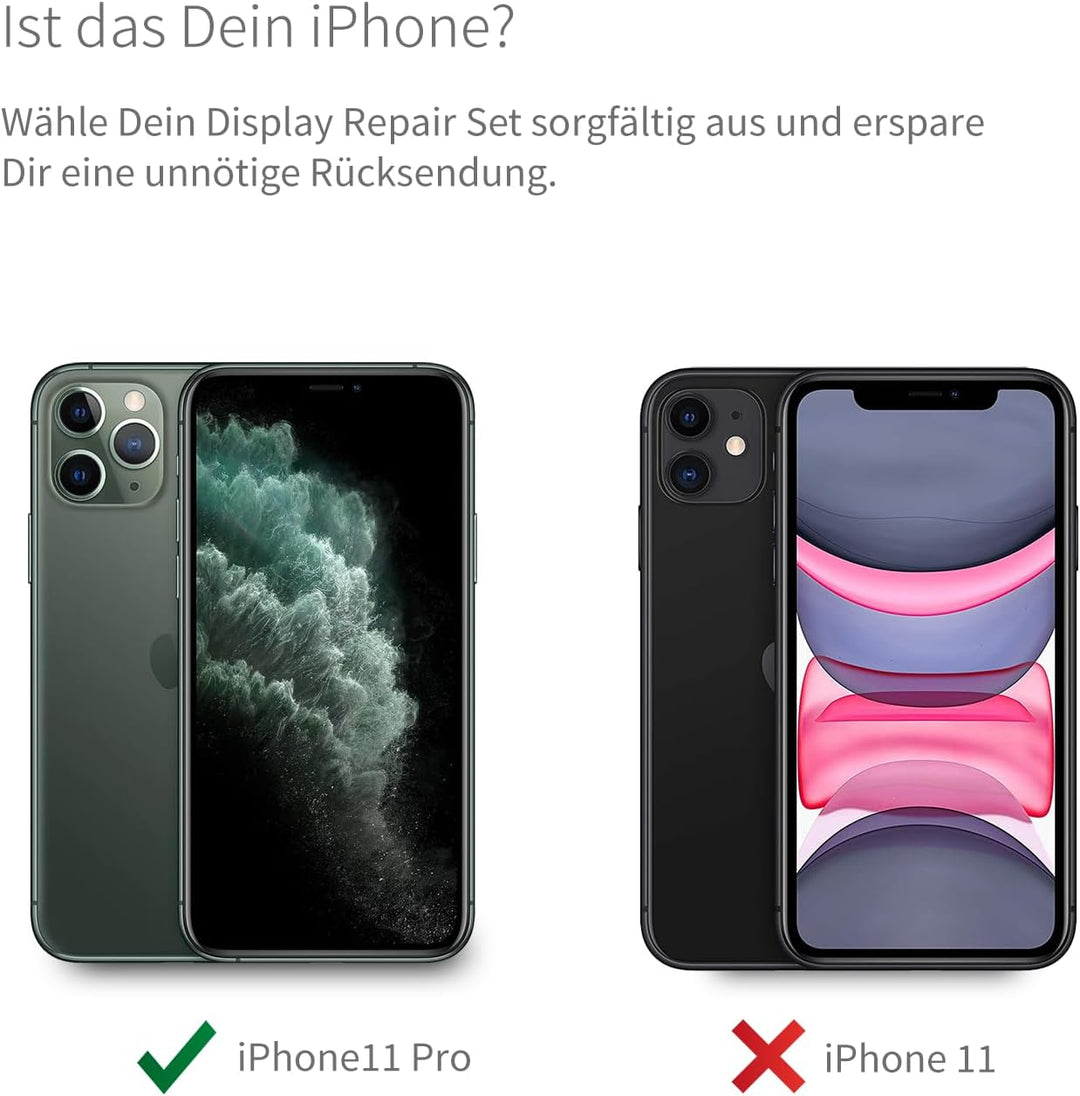 GIGA Fixxoo® iPhone 11 Pro Display Original [inkl. Werkzeug-Kit] - Retina LCD Glas mit Touchscreen -