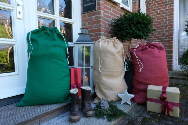 Grosser Nikolaussack, Jutesack, Weihnachts-Sack, Weihnachten, Winter - Jute- (Grün, 120x70) 120x70 G