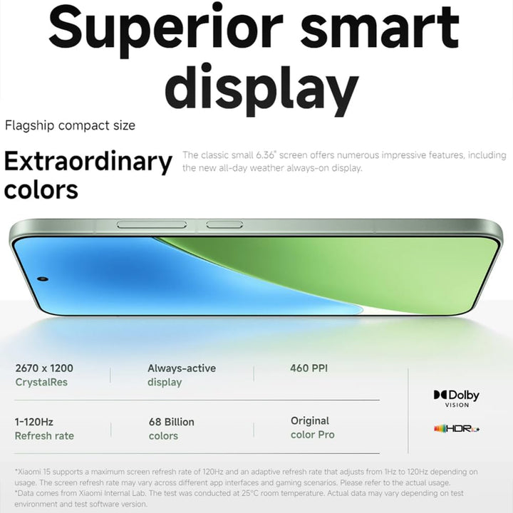 XIAOMI 15 Handy 120Hz WQHD+ AMOLED Display,12+256GB Smartphone Ohne Vertrag mit Snapdragon 8 Elite,