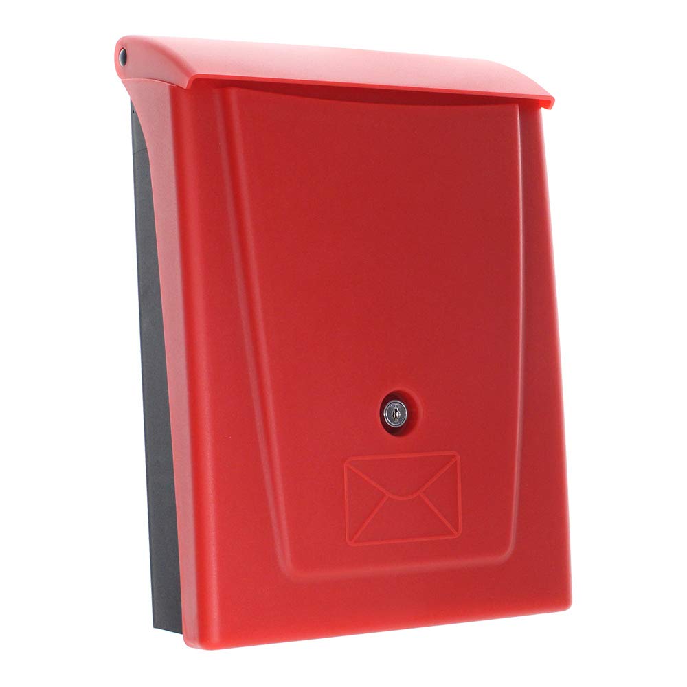 Rottner T06255 Briefkasten, Rot/Schwarz, 340x250x110