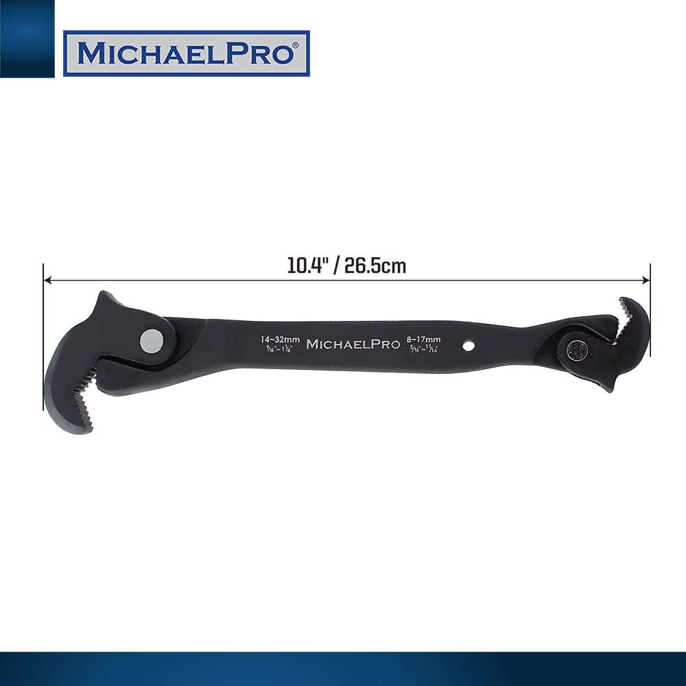 MichaelPro Dual Action Auto Size Adjusting Wrench, Self-Adjusting Quick Wrench, Multi-Size Spring Wr