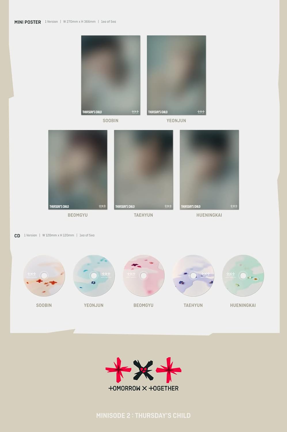 TXT - 4th Mini Album minisode 2: Thursday's Child TEAR Random version CD