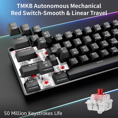 Dierya DK61se Gaming Tastatur,60% Prozent Mechanische Tastatur mit Red Linear Switch,Ultra-Compact M