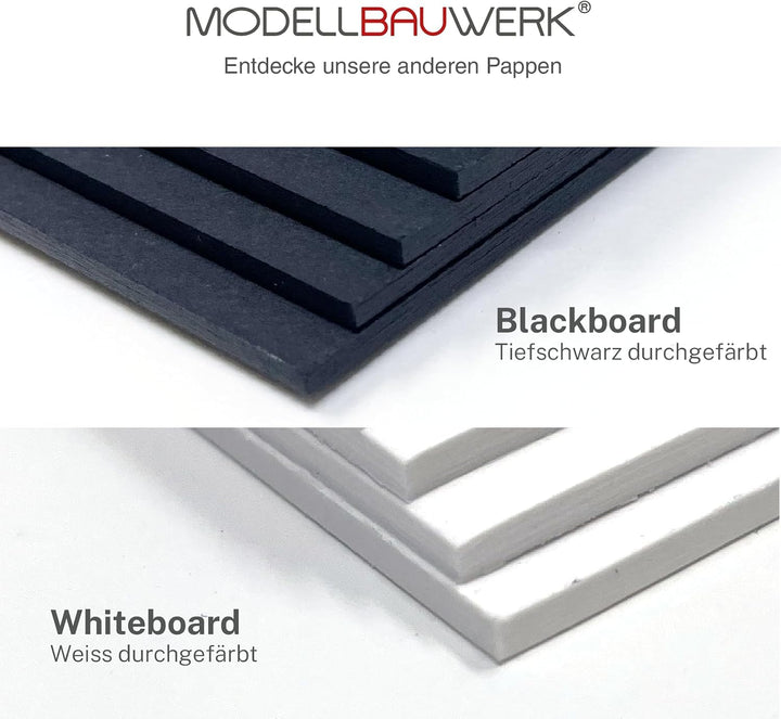 40 + 5 Blatt gratis Finnpappe DIN A4 | 1.5mm Stärke | Modellbauwerk® | für Modellbau und Basteln | A