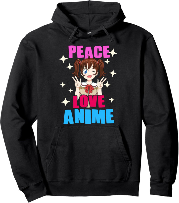 Peace Love Anime Print Anime Lover Geschenk Anime Pullover Hoodie