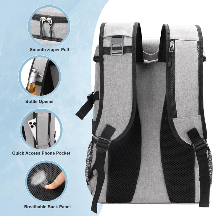 Estarer Kühlrucksack 32L Kühltasche Picknickrucksack Wasserdichter Rucksack zum Kühl mit Flaschenöff