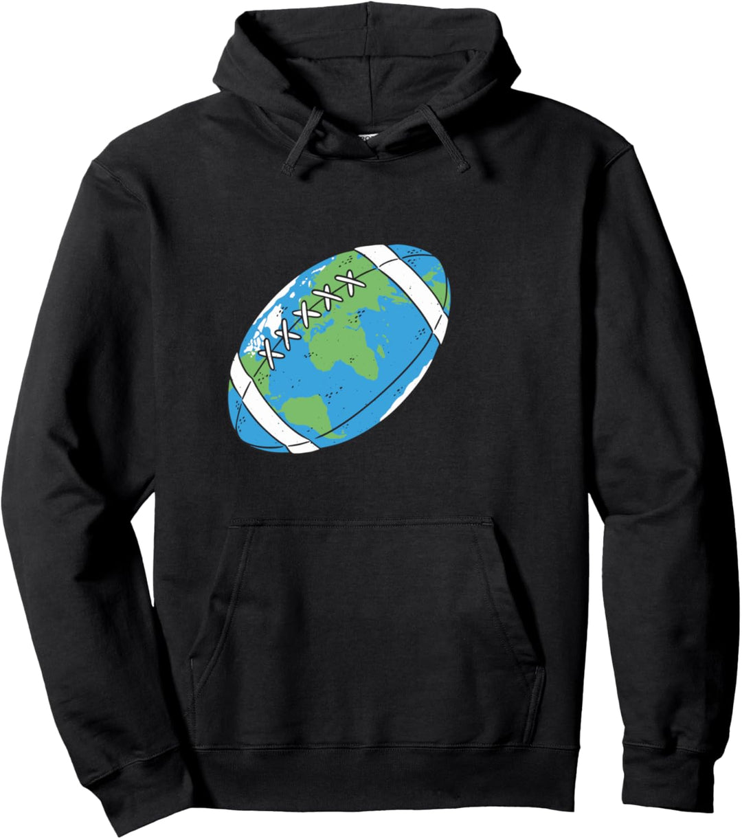 Rugby Planet Ball Erde Hobbys Pullover Hoodie