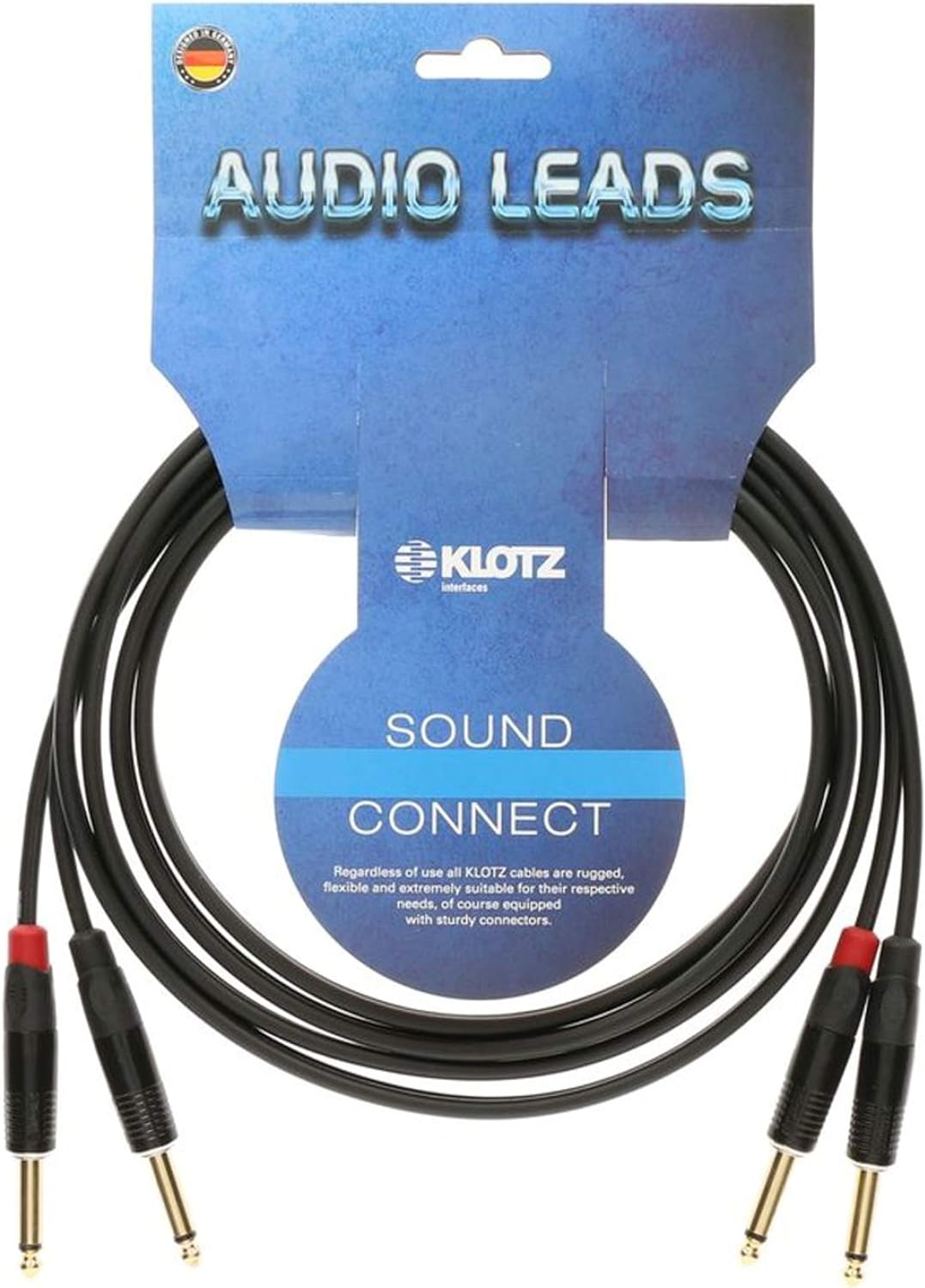 Klotz KMPP0600 Stereo-Tastaturkabel, 6,35 mm gerade auf gerade, 50,8 cm