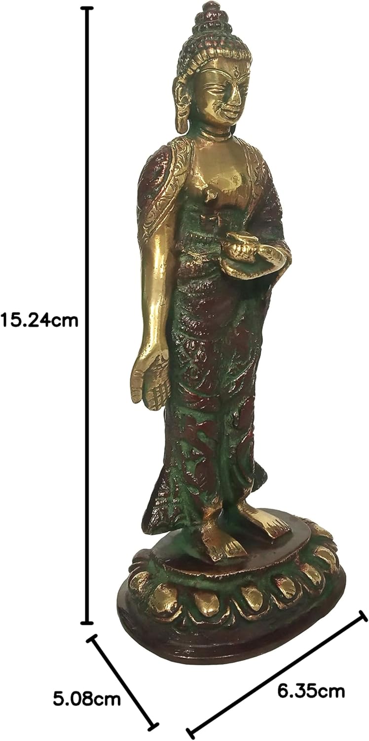 Purpledip Brass Idol 12159 Sammlerstück-Statue, stehend, Rotgold-Finish
