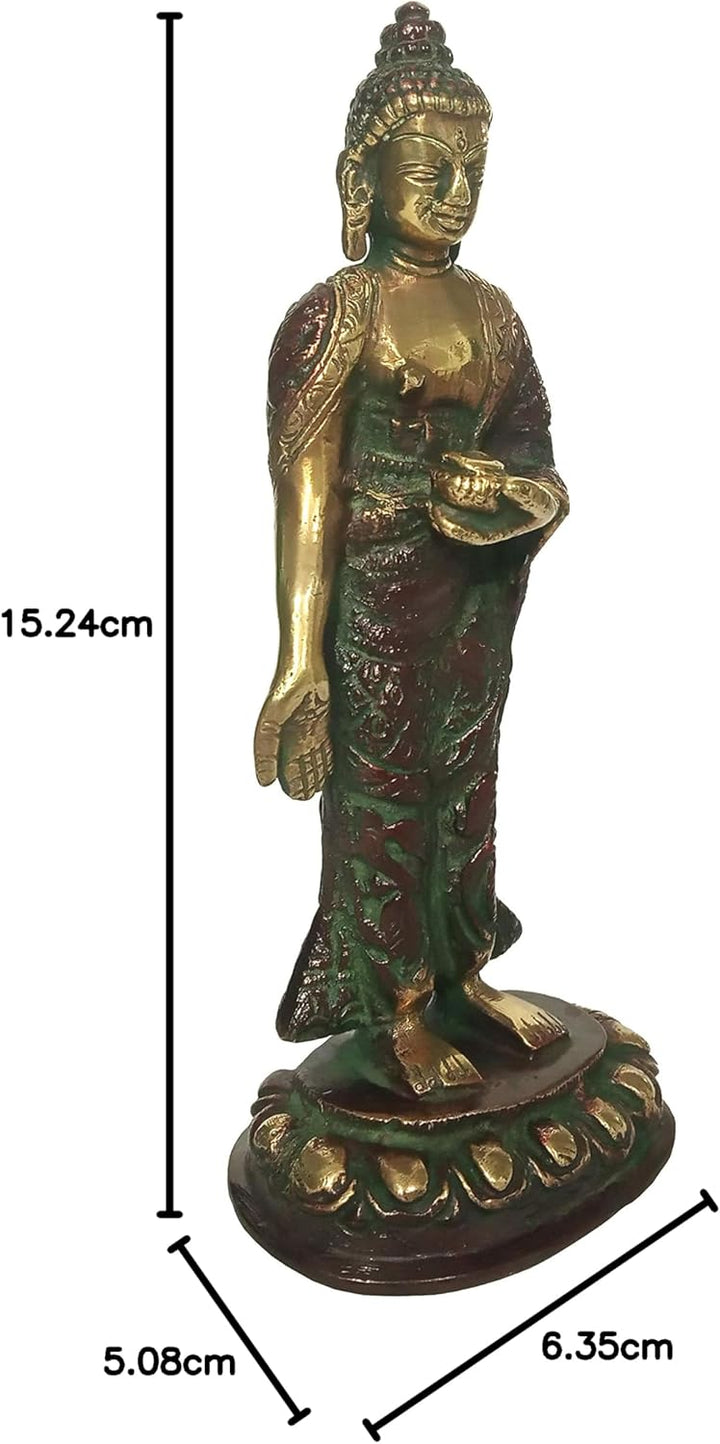 Purpledip Brass Idol 12159 Sammlerstück-Statue, stehend, Rotgold-Finish
