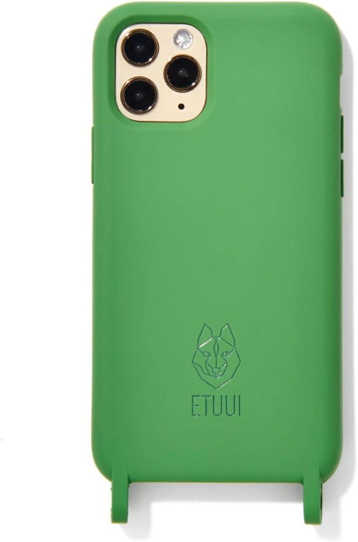 ETUUI Silk Hook Hülle Apple iPhone 12 Mini in Dunkelgrün - hochwertige Schutzhülle, Rundumschutz Han