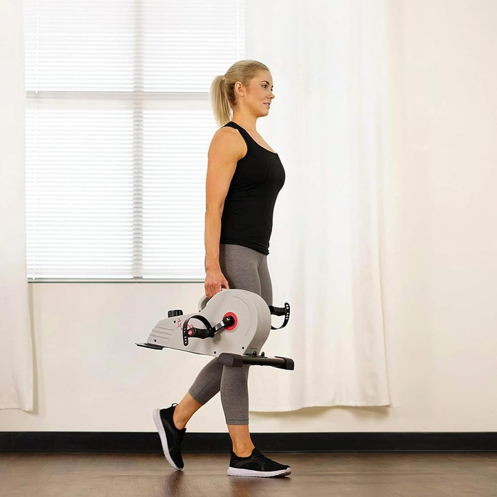 Sunny Health & Fitness Smart-Heimtrainer, Untertisch-Mini-Pedaltrainer mit Doppelfunktion für Senior