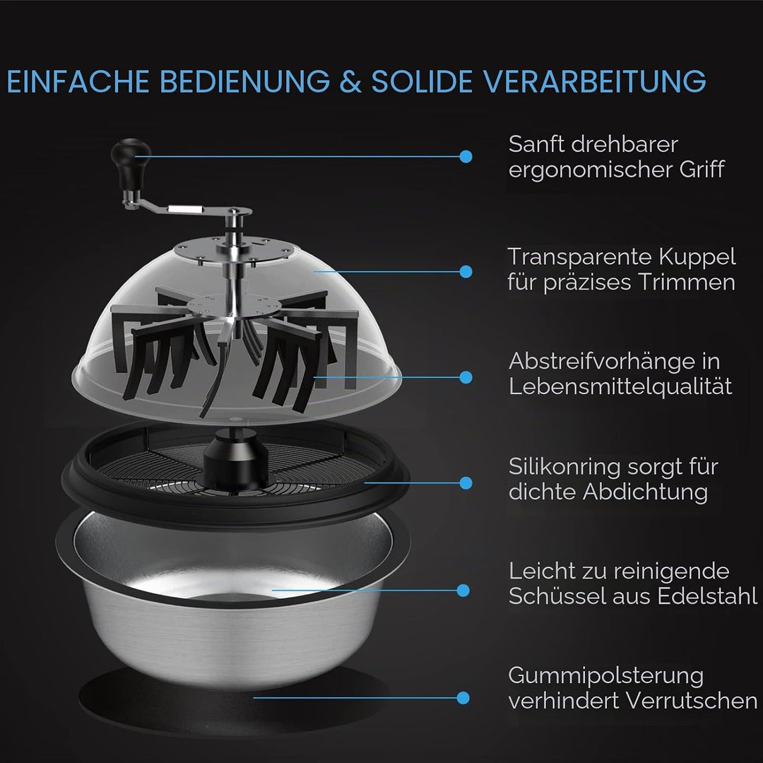 AC Infinity Bud Leaf Bowl Trimmer 48,3 cm, klare Sichtbarkeit Kuppel mit scharfen Edelstahlklingen,