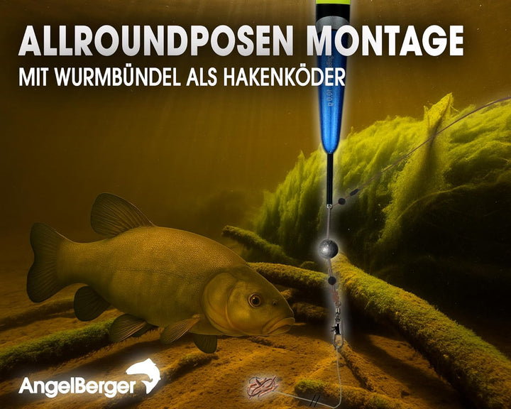 Angel-Berger Steck Angelset Rute Rolle mit Zubehör Angelset Allround